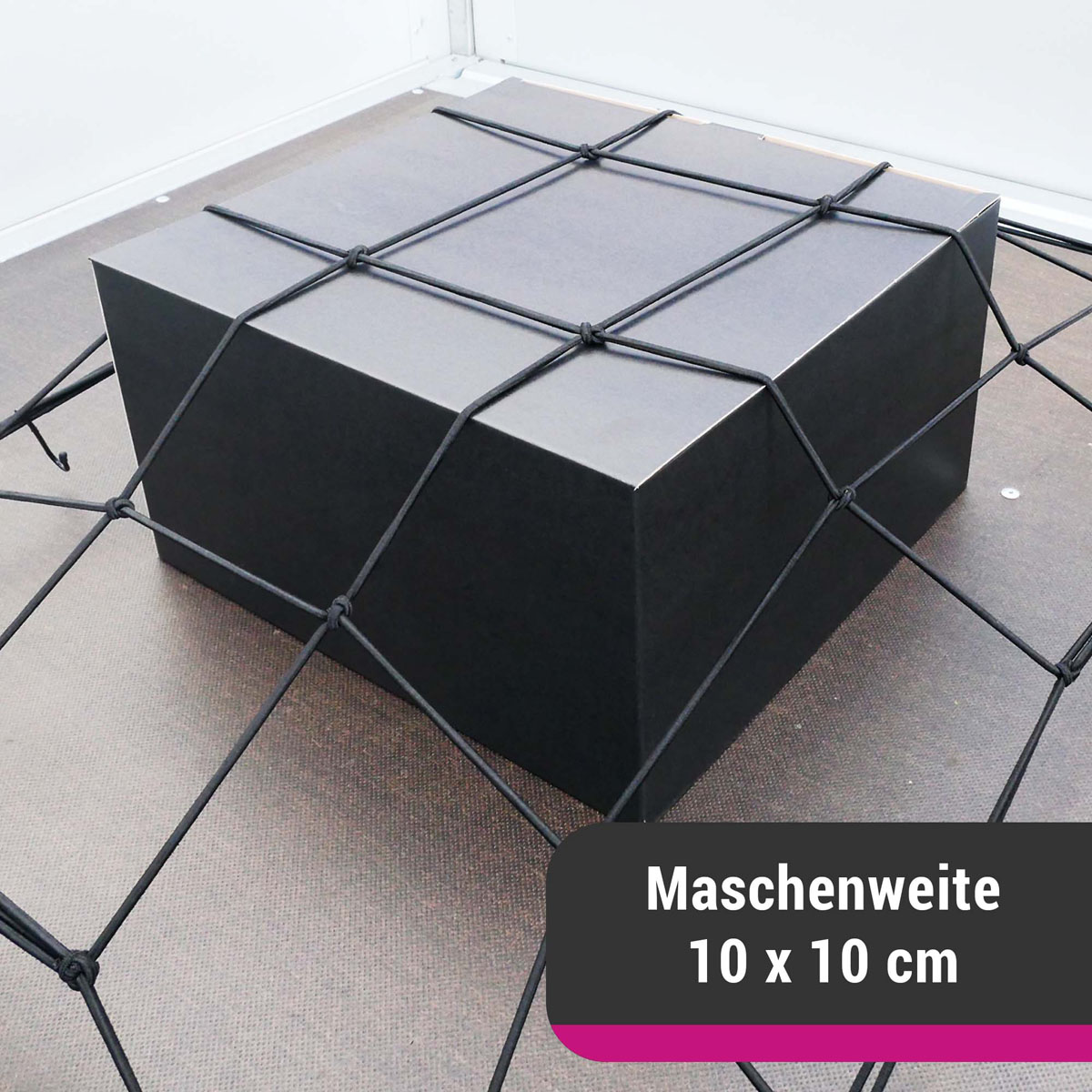 D&W elastisches Gepäcknetz für Kofferraum oder Anhänger 95 x 95 cm