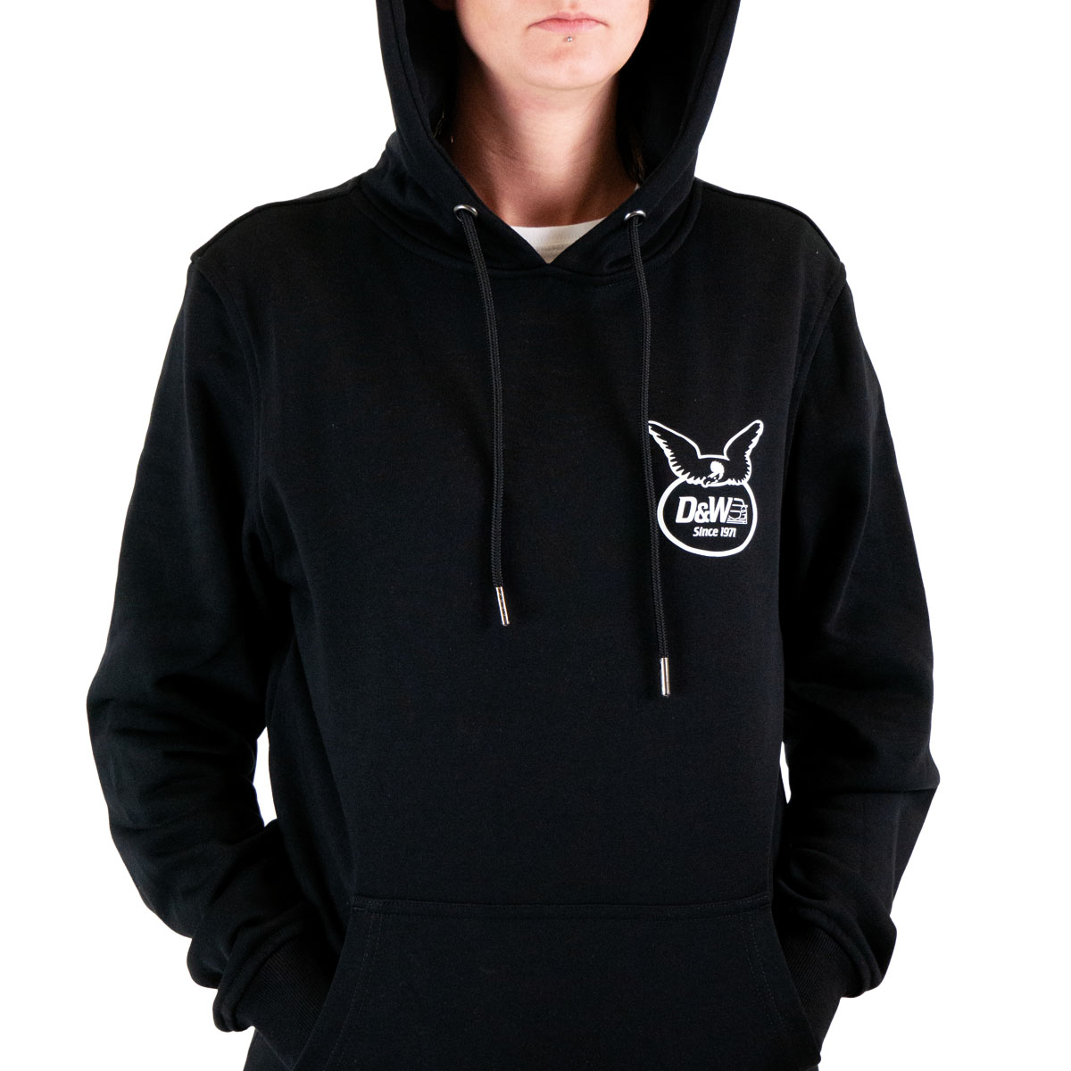 D&W Kollektion Basic Terry Hoodie Black Grösse M