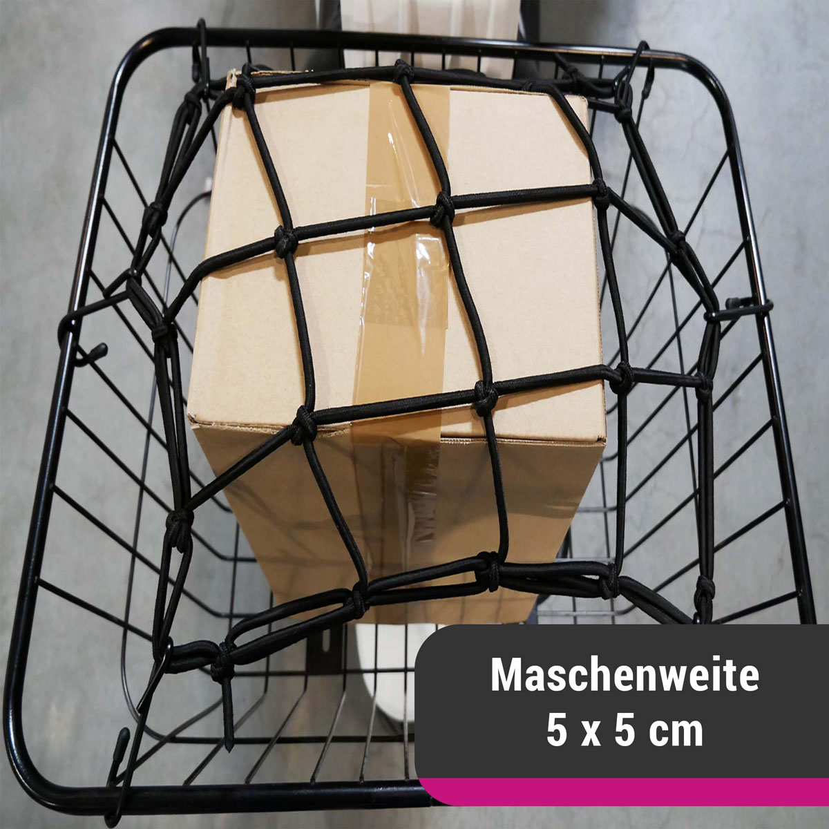 D&W elastisches Gepäcknetz für Motorrad oder Fahrrad 30 x 30 cm