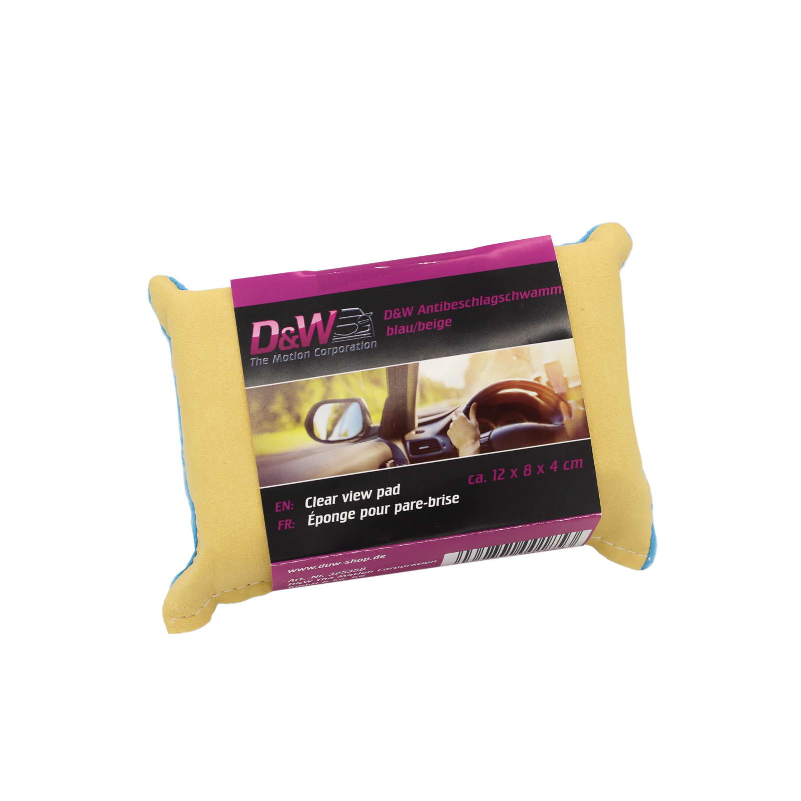 D&W Antibeschlagschwamm blau/beige 12x8x4cm