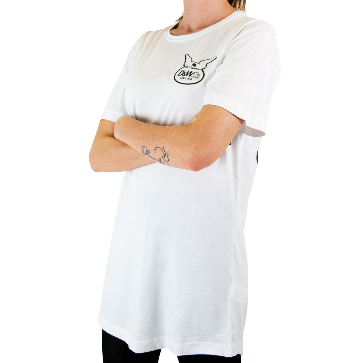 D&W Kollektion Shaped Long Tee White Grösse XL