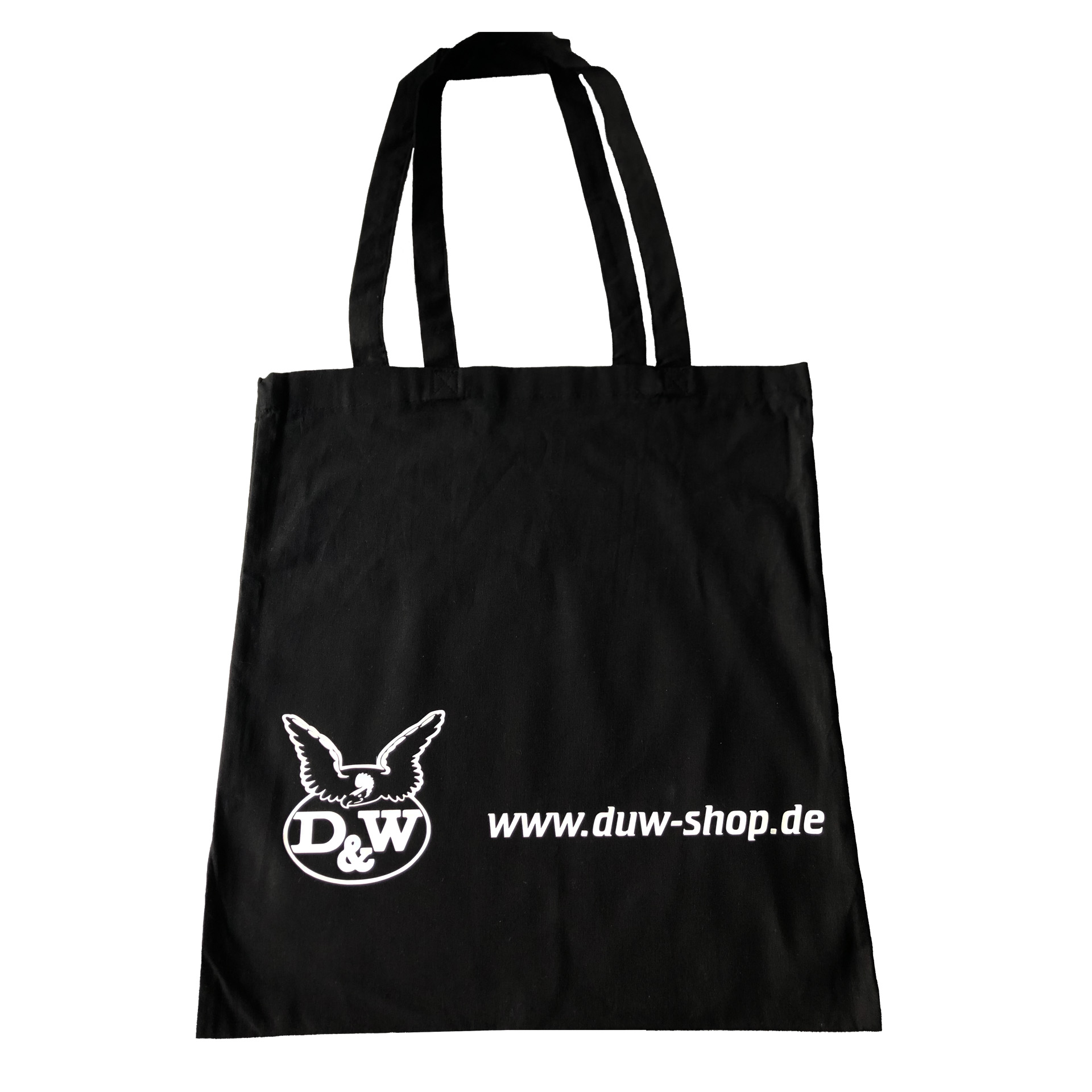 D&W Baumwollbeutel black: Printwear Cotton Bag Long handles