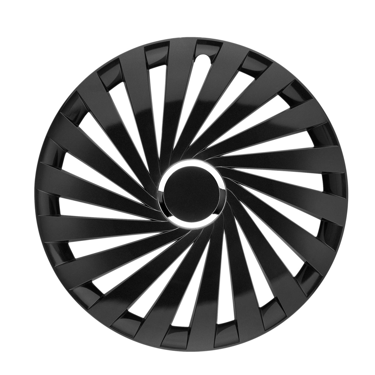 in.pro. engineering Radzierblende Warrior schwarz glänzend mit Chromring Set 17 Zoll 4 Stück