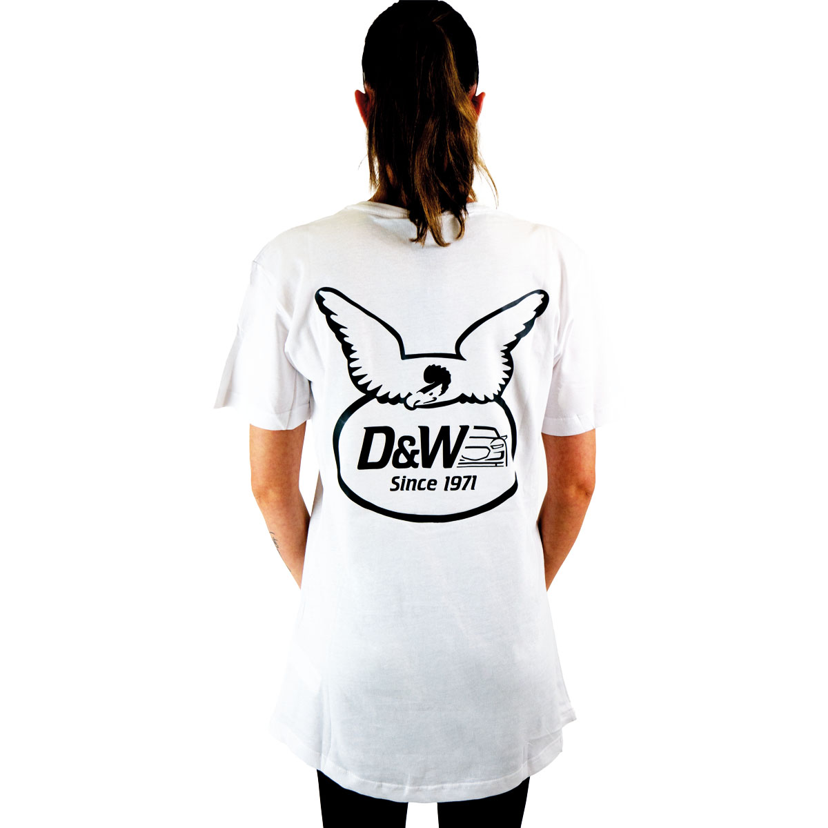 D&W Kollektion Shaped Long Tee White Grösse L