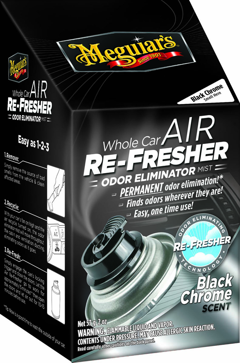Meguiar's G181302EU Whole Car Air Re-Fresher Odor Eliminator Black Chrome Scent