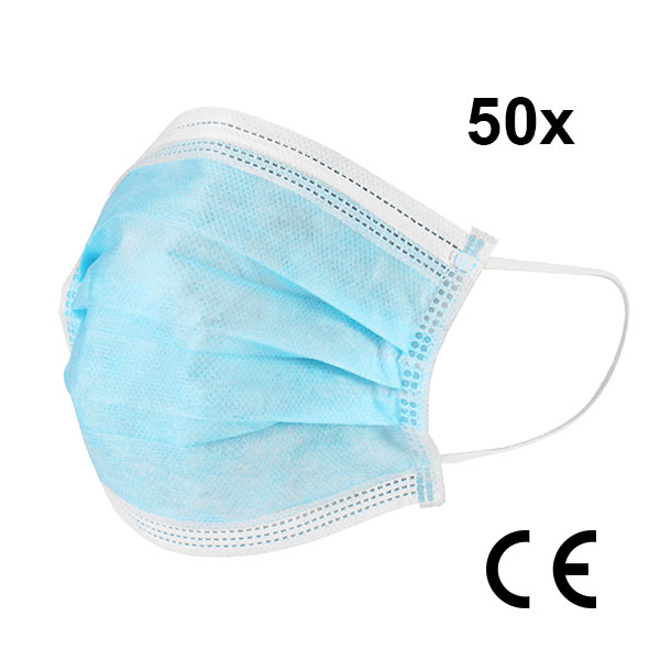 in.pro. medical Atemschutzmaske CE-Zertifiziert (Einweg) 3-lagig 50 Stück