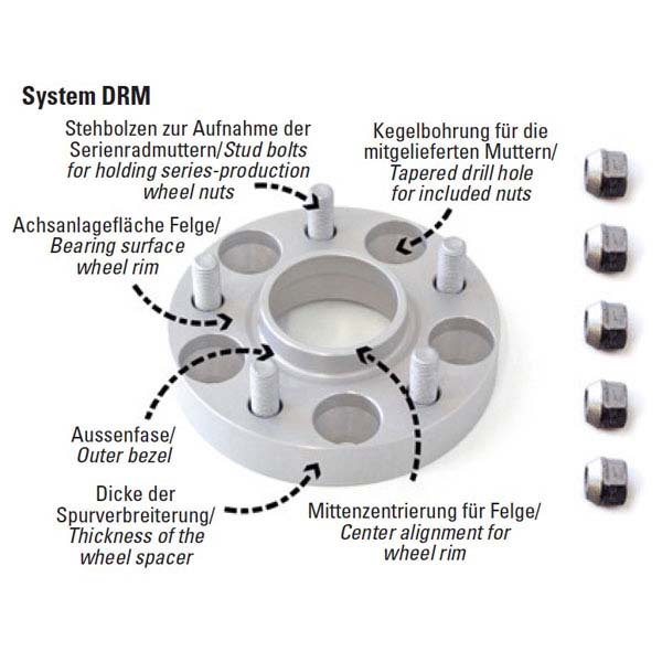 H&R Spurverbreiterung Trak+ 60135715 DRM 60mm 5/115 71,5 silber